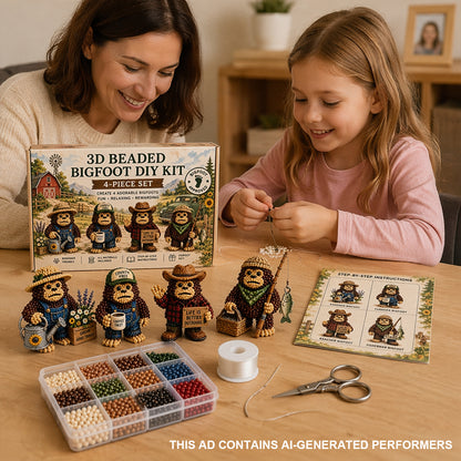DIY 3D Animals Bead Embroidery Kits Complete Accessories Bead Embroidery Set Cute Bead Craft Animal Set for Crafting Enthusiasts Girls Women Teens Adults (Gardener)