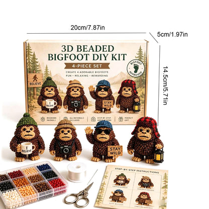 DIY 3D Animals Bead Embroidery Kits Complete Accessories Bead Embroidery Set Cute Bead Craft Animal Set for Crafting Enthusiasts Girls Women Teens Adults (Hat)