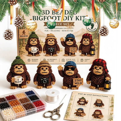 DIY 3D Animals Bead Embroidery Kits Complete Accessories Bead Embroidery Set Cute Bead Craft Animal Set for Crafting Enthusiasts Girls Women Teens Adults (Hat)