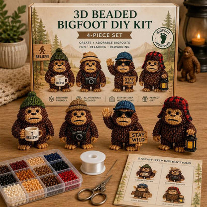 DIY 3D Animals Bead Embroidery Kits Complete Accessories Bead Embroidery Set Cute Bead Craft Animal Set for Crafting Enthusiasts Girls Women Teens Adults (Hat)