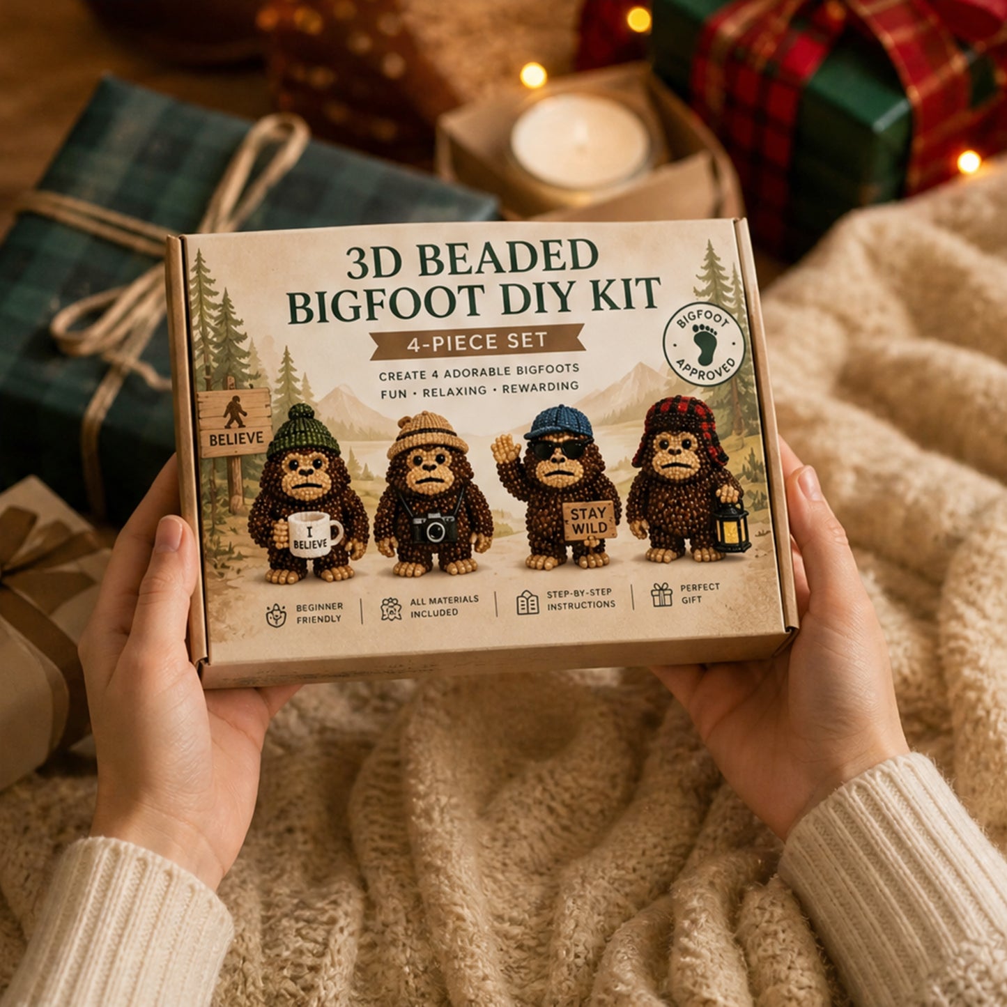 DIY 3D Animals Bead Embroidery Kits Complete Accessories Bead Embroidery Set Cute Bead Craft Animal Set for Crafting Enthusiasts Girls Women Teens Adults (Hat)