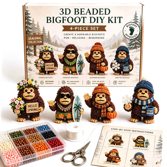 DIY 3D Animals Bead Embroidery Kits Complete Accessories Bead Embroidery Set Cute Bead Craft Animal Set for Crafting Enthusiasts Girls Women Teens Adults (Seasons)
