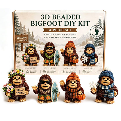 DIY 3D Animals Bead Embroidery Kits Complete Accessories Bead Embroidery Set Cute Bead Craft Animal Set for Crafting Enthusiasts Girls Women Teens Adults (Seasons)