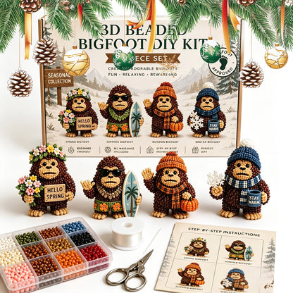 DIY 3D Animals Bead Embroidery Kits Complete Accessories Bead Embroidery Set Cute Bead Craft Animal Set for Crafting Enthusiasts Girls Women Teens Adults (Seasons)