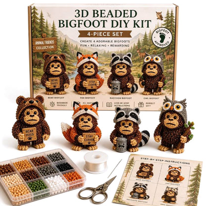 DIY 3D Animals Bead Embroidery Kits Complete Accessories Bead Embroidery Set Cute Bead Craft Animal Set for Crafting Enthusiasts Girls Women Teens Adults (E)
