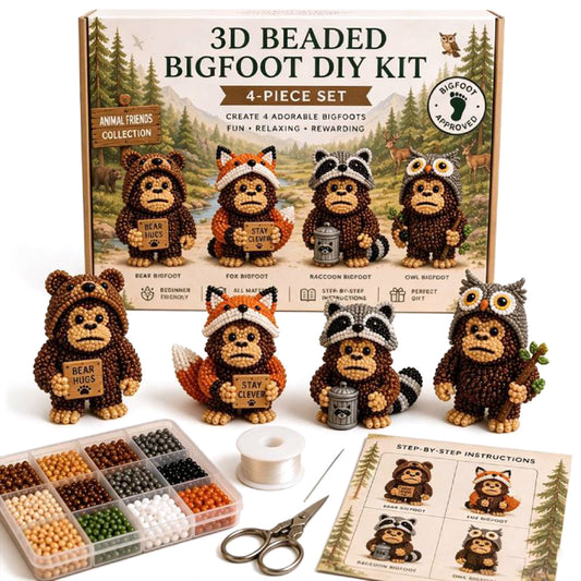 DIY 3D Animals Bead Embroidery Kits Complete Accessories Bead Embroidery Set Cute Bead Craft Animal Set for Crafting Enthusiasts Girls Women Teens Adults (E)