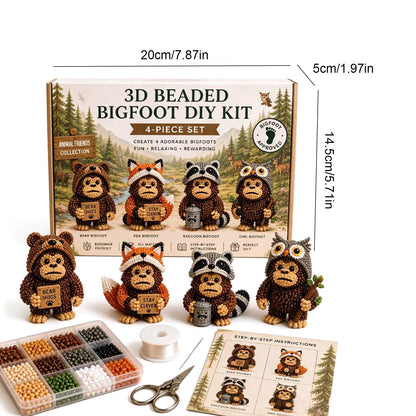 DIY 3D Animals Bead Embroidery Kits Complete Accessories Bead Embroidery Set Cute Bead Craft Animal Set for Crafting Enthusiasts Girls Women Teens Adults (E)