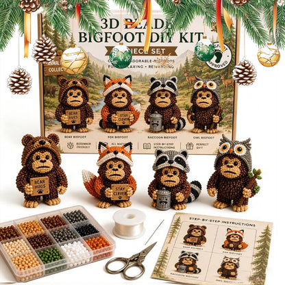 DIY 3D Animals Bead Embroidery Kits Complete Accessories Bead Embroidery Set Cute Bead Craft Animal Set for Crafting Enthusiasts Girls Women Teens Adults (E)