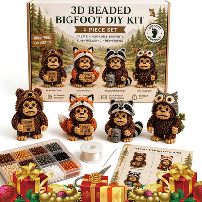 DIY 3D Animals Bead Embroidery Kits Complete Accessories Bead Embroidery Set Cute Bead Craft Animal Set for Crafting Enthusiasts Girls Women Teens Adults (E)