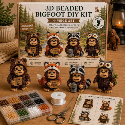 DIY 3D Animals Bead Embroidery Kits Complete Accessories Bead Embroidery Set Cute Bead Craft Animal Set for Crafting Enthusiasts Girls Women Teens Adults (E)