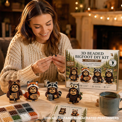 DIY 3D Animals Bead Embroidery Kits Complete Accessories Bead Embroidery Set Cute Bead Craft Animal Set for Crafting Enthusiasts Girls Women Teens Adults (E)