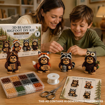 DIY 3D Animals Bead Embroidery Kits Complete Accessories Bead Embroidery Set Cute Bead Craft Animal Set for Crafting Enthusiasts Girls Women Teens Adults (E)