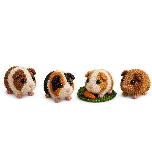 3D DIY Guinea Pig Beaded Animal DIY Kit with Instructions Cute Handmade Bead Art Set Animals Bead Embroidery Kit Creative DIY Decoration Gifts for Beginner