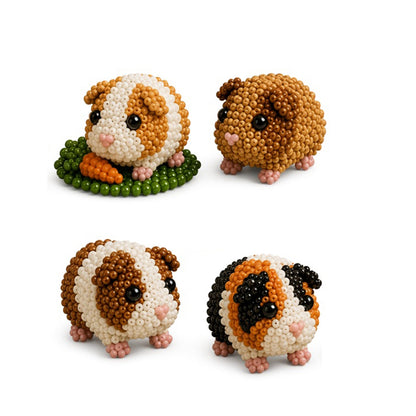 3D DIY Guinea Pig Beaded Animal DIY Kit with Instructions Cute Handmade Bead Art Set Animals Bead Embroidery Kit Creative DIY Decoration Gifts for Beginner