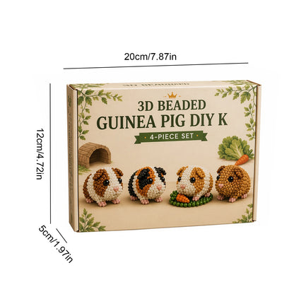 3D DIY Guinea Pig Beaded Animal DIY Kit with Instructions Cute Handmade Bead Art Set Animals Bead Embroidery Kit Creative DIY Decoration Gifts for Beginner