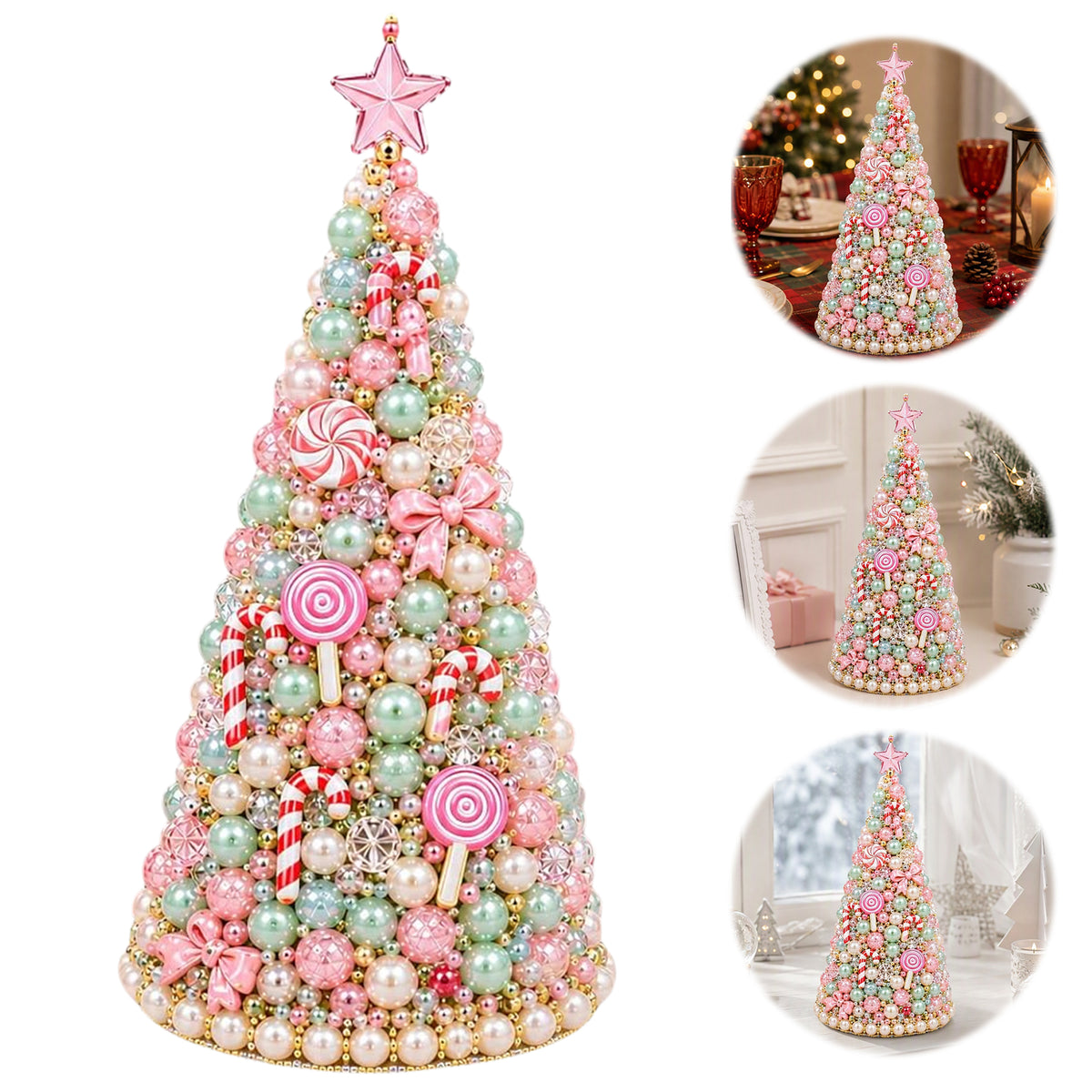 Beaded Christmas Tree DIY Kit Candy Wonderland Tabletop Decor