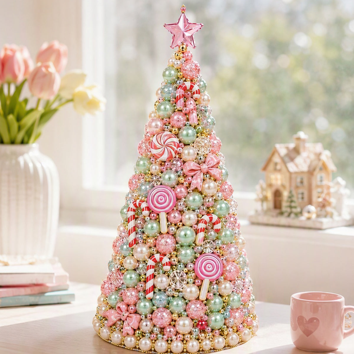 Beaded Christmas Tree DIY Kit Candy Wonderland Tabletop Decor