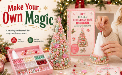Beaded Christmas Tree DIY Kit Candy Wonderland Tabletop Decor
