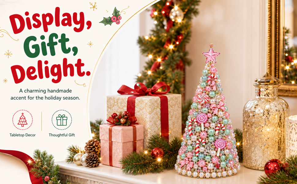 Beaded Christmas Tree DIY Kit Candy Wonderland Tabletop Decor