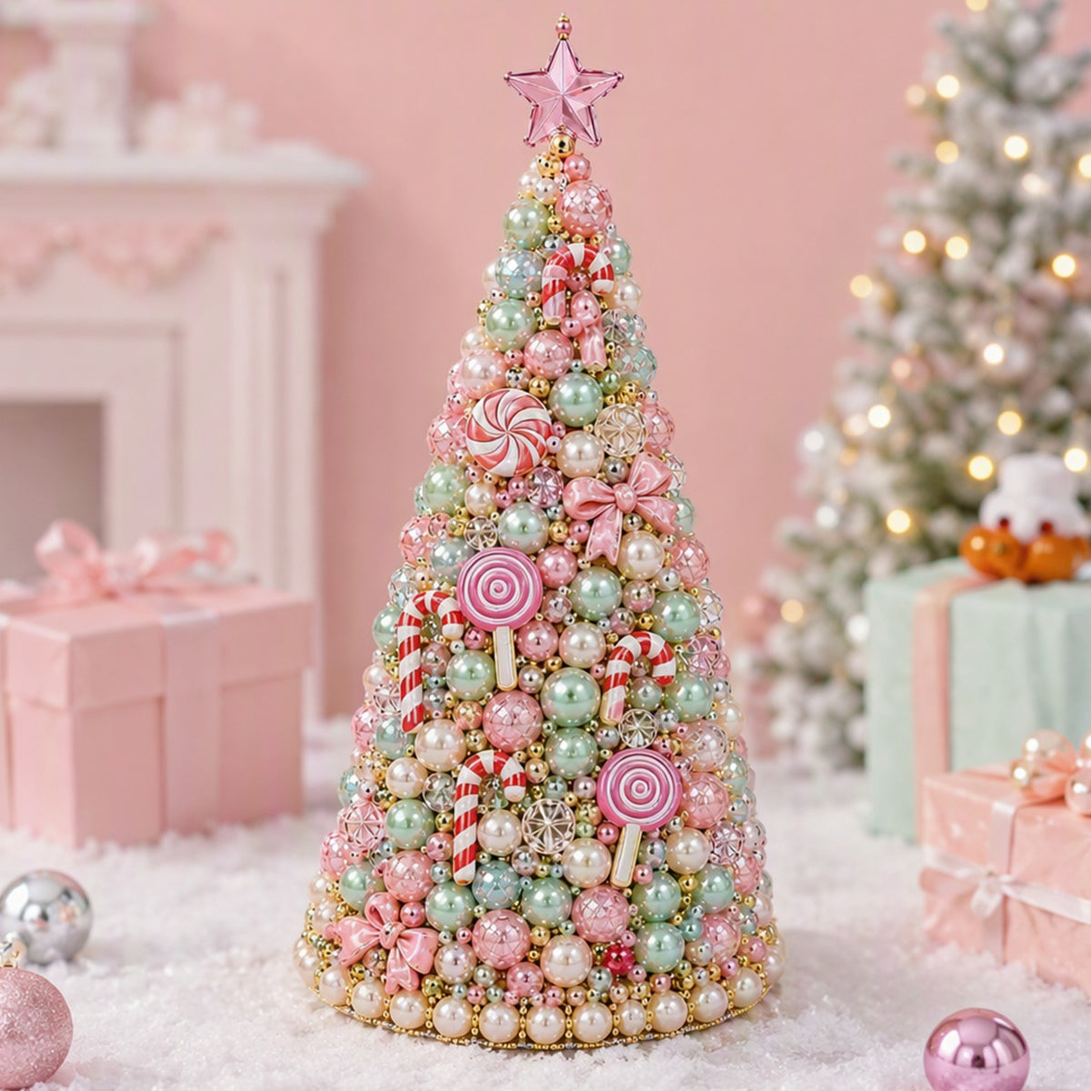 Beaded Christmas Tree DIY Kit Candy Wonderland Tabletop Decor