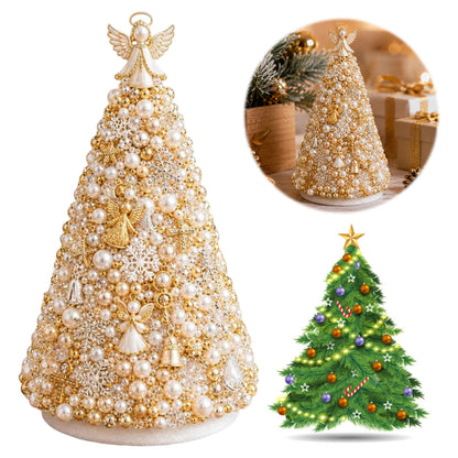 DIY Beaded Christmas Tree Kit Angel Glow Foam Cone with Pins Charms