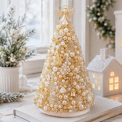 DIY Beaded Christmas Tree Kit Angel Glow Foam Cone with Pins Charms