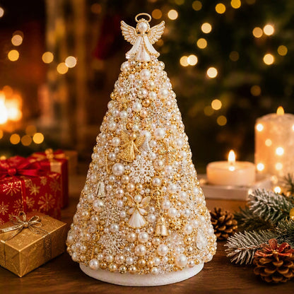 DIY Beaded Christmas Tree Kit Angel Glow Foam Cone with Pins Charms