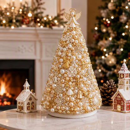 DIY Beaded Christmas Tree Kit Angel Glow Foam Cone with Pins Charms