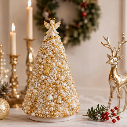 DIY Beaded Christmas Tree Kit Angel Glow Foam Cone with Pins Charms